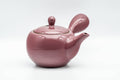 Tezumi — Japanese Kyusu - Magenta Teapot with Fine Mesh Strainer - 325ml — side view with the lid and side handle