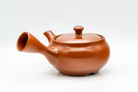 Japanese Kyusu - Red Shudei Tokoname-yaki Mesh Teapot - 300ml