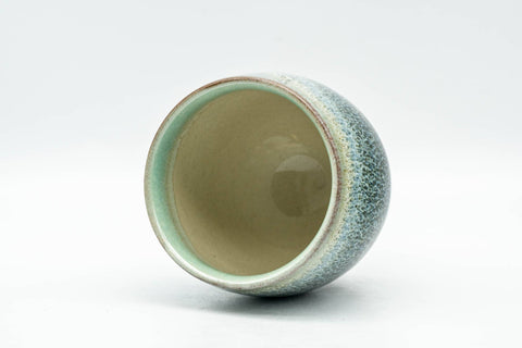 Tezumi — Japanese Teacup - Blue Green Hare's Fur Glazed Yunomi - 140ml — three-quarter view
