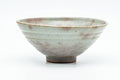 Japanese Matcha Bowl - Grey Gohonte Glazed Hira-gata Chawan with Wooden Box - 350ml - front view of the wide flat bowl