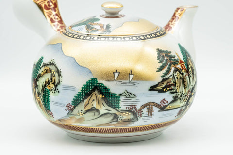 Japanese Kyusu - Golden Mountainous Village Kutani-yaki Debeso Teapot - 450ml - Tezumi