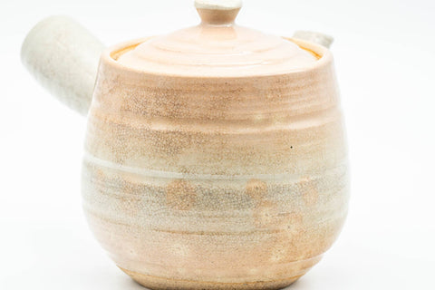 Japanese Kyusu - Beige Pink Spiraling Hagi-yaki Do-ake Teapot - 340ml - Tezumi