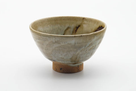 Japanese Matcha Bowl - Beige Yellow Milky Hare's Fur Glazed Chawan - 450ml