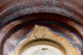 Tezumi — Japanese Matcha Bowl - Brown Black Spiraling Chawan - 500ml — closeup of the glaze