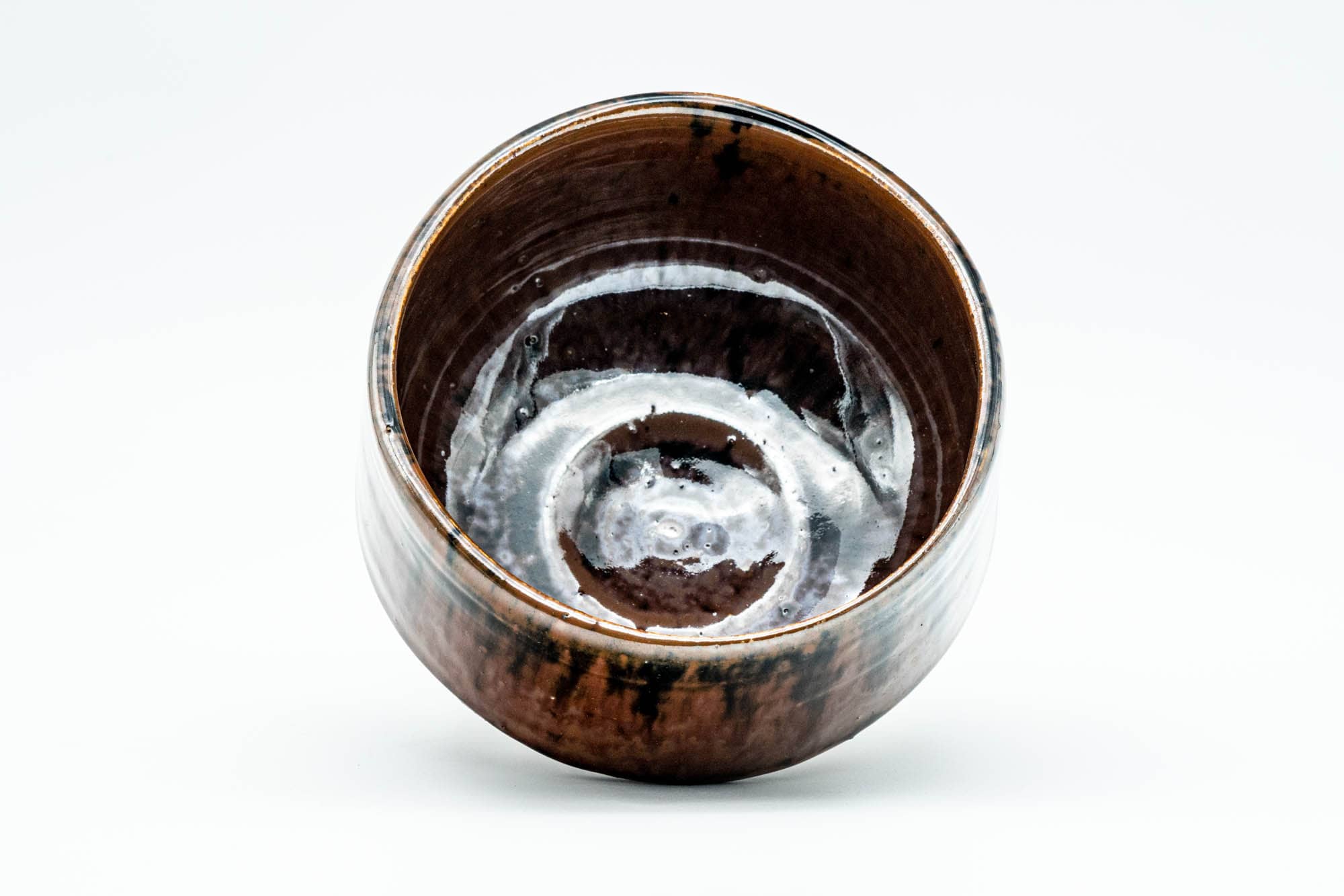 Japanese Matcha Bowl - 加藤景次 Keiji Kato - Drip-Glazed Seto-yaki Chawan in Wooden Box - 350ml