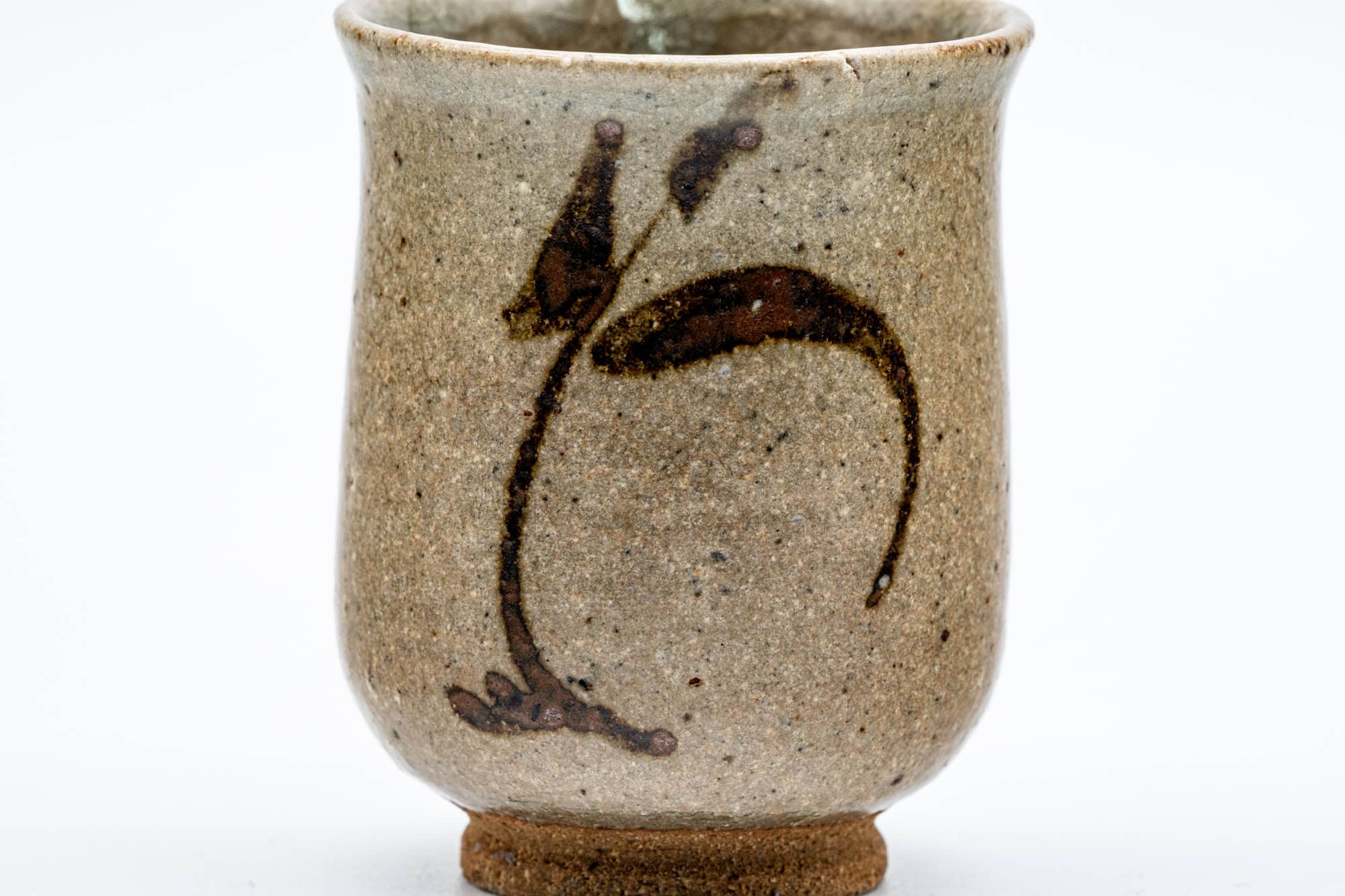 Japanese Teacup - Beige Floral Karatsu-yaki Yunomi - 90ml