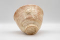 Japanese Matcha Bowl - Donguri Gohonte Ido-Style Hagi-yaki Chawan - 400ml - side view showing the warm peach glaze