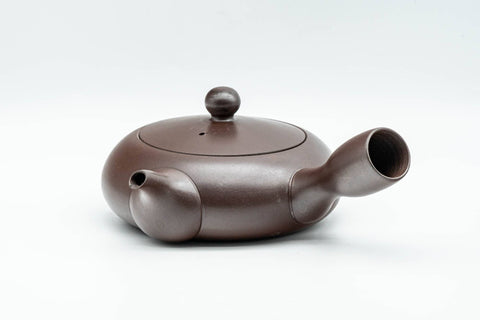 Tezumi — Japanese Kyusu - Flat Hira-gata Banko-yaki Debeso Teapot - 160ml — top-down view of the lid