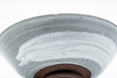 Tezumi — Japanese Matcha Bowl - Brush Stroke Hakeme Kiyomizu-yaki Chawan - 150ml — inverted showing the foot ring