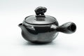 Japanese Kyusu - Year of the Pig Black Kurodei Tokoname-yaki Teapot - 360ml - top-down view with lid