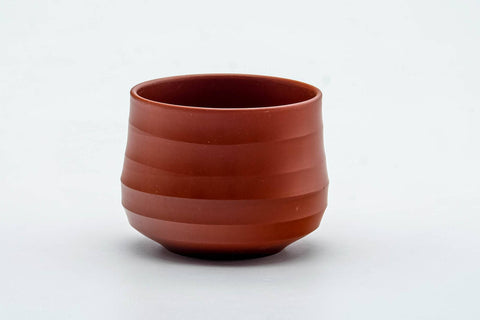 Japanese Teacup - Faceted Spiraling Shudei Tokoname-yaki Yunomi - 120ml