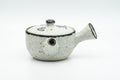 Japanese Tea Set - Textured Milky Glaze Do-ake Kyusu Teapot with 2 Guinomi Teacups - Tezumi
