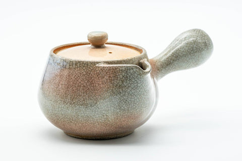 Japanese Kyusu - 天鵬山 Tsubaki Kiln - Beige Weathered Hagi-yaki Ceramic Filter Teapot - 300ml