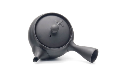 Japanese Kyusu - Black Kokudei Tokoname-yaki Mesh Teapot - 240ml