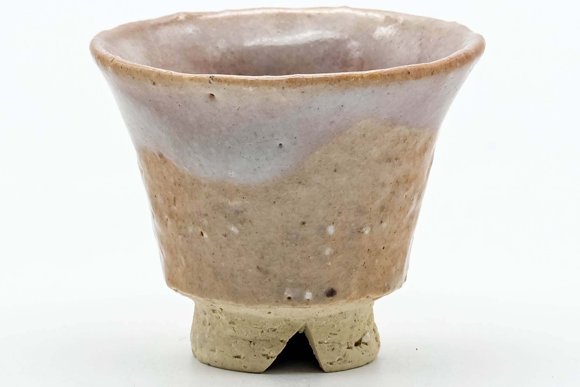 Japanese Teacup - Small Beige Glazed Hagi-yaki Guinomi - 35ml