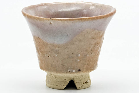 Japanese Teacup - Small Beige Glazed Hagi-yaki Guinomi - 35ml