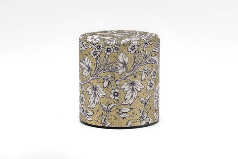 Gold White Floral Florentine Paper Tea Canister - 100g