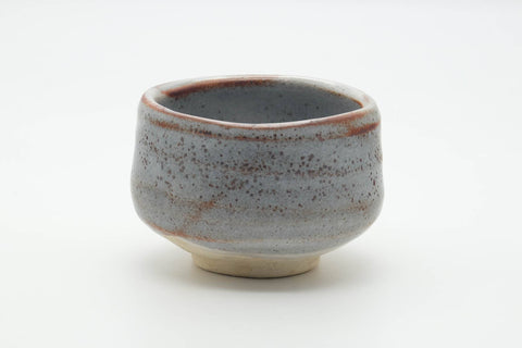 Japanese Matcha Bowl - Blue White Shino Glazed Mino-yaki Chawan - 400ml