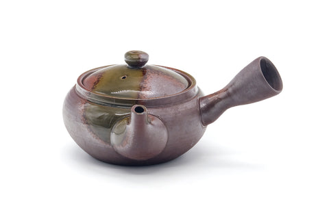 Japanese Kyusu - Ash Glazed Banko-yaki Mesh Teapot - 320ml