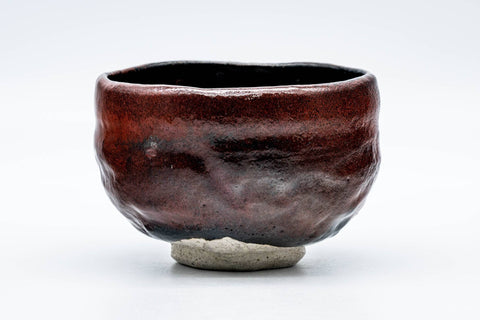 Japanese Matcha Bowl - Black Red Glazed Kuro-Raku Chawan - 300ml