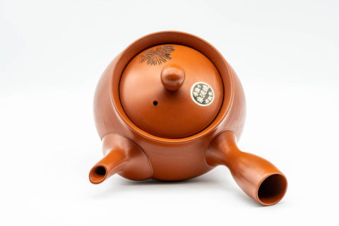 Japanese Tea Set - 光昇 Shoryu Kiln - Floral Engraved Tokoname-yaki Kyusu Teapot with Katakuchi Water Cooler and 5 Yunomi Teacups