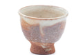 Tezumi — Japanese Teacup - Beige Pink Drip-Glazed Hagi-yaki Guinomi - 40ml — tipped to show the interior