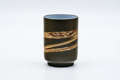 Japanese Teacup - Nerikomi Zigzag White Inner-Glazed Ryokudei Tokoname-yaki Yunomi - 160ml