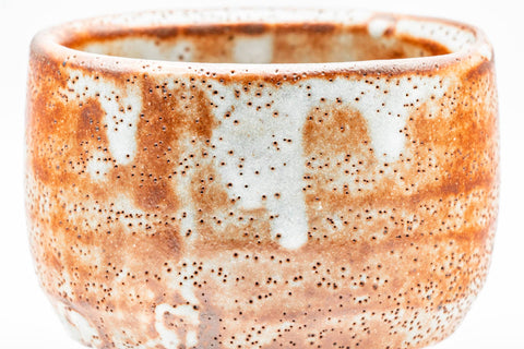 Japanese Matcha Bowl - Orange Shino Drip-Glazed Mino-yaki Chawan - 400ml