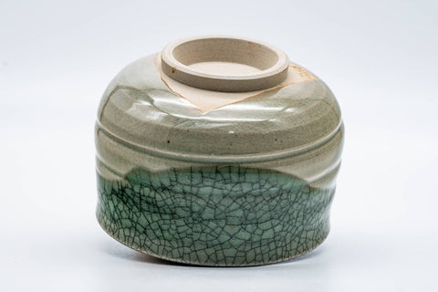 Japanese Matcha Bowl - 志隆窯 Shiryū Kiln - Crazed Celadon Glazed Obori Soma-yaki Chawan - 500ml