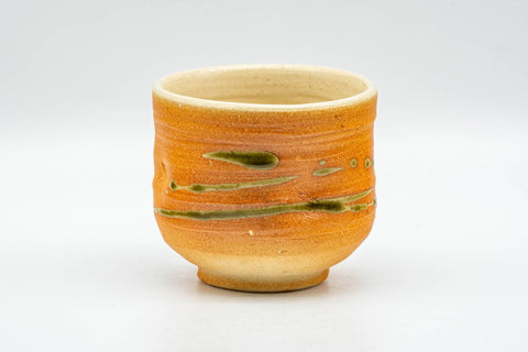 Japanese Teacup - Orange Green Streaking Glazed Yunomi - 120ml - Tezumi