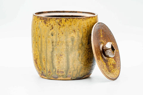 Three-quarter view of the water jar with the lid in place.