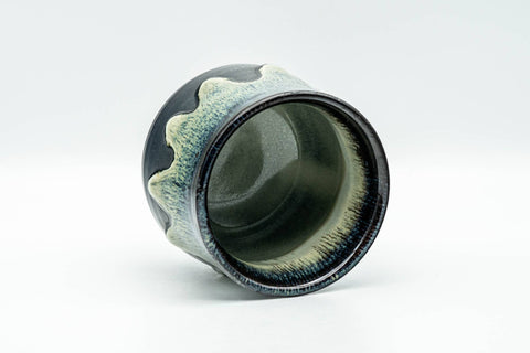 Japanese Teacup - Large Blue Green Drip-Glazed Yunomi - 220ml