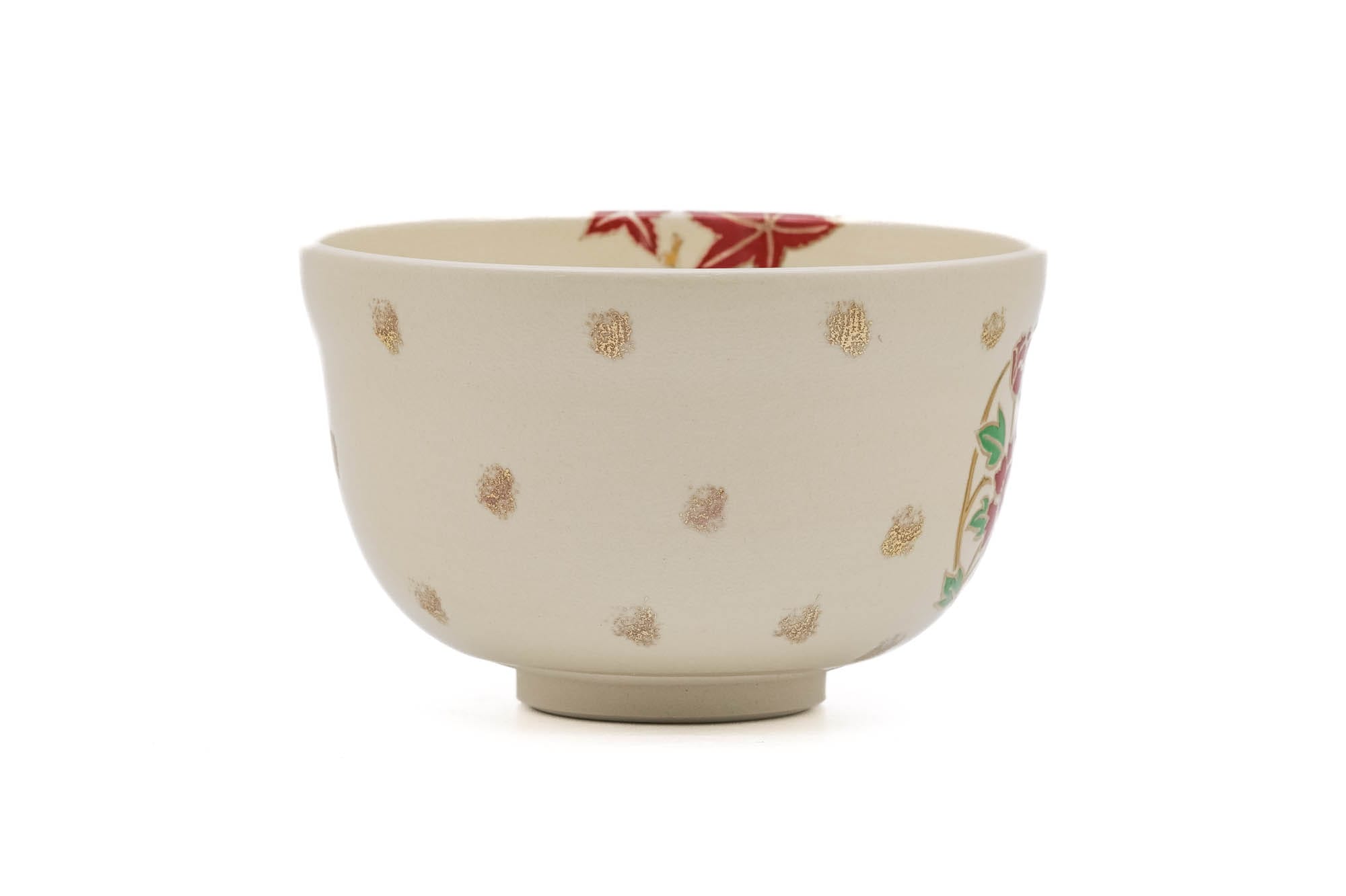 Japanese Matcha Bowl - 宮地英香 Eikō Miyaji - Floral Momiji Kyo-yaki Chawan - 300ml