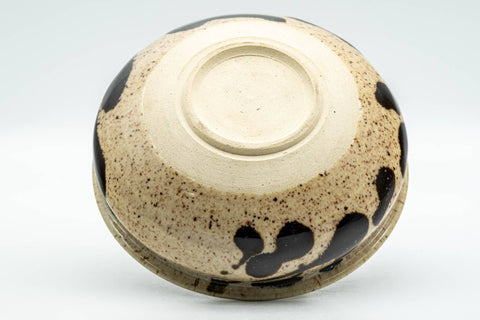 Tezumi — Japanese Kensui - Abstract Beige Speckled Glaze Water Bowl - 250ml — top-down view of the interior