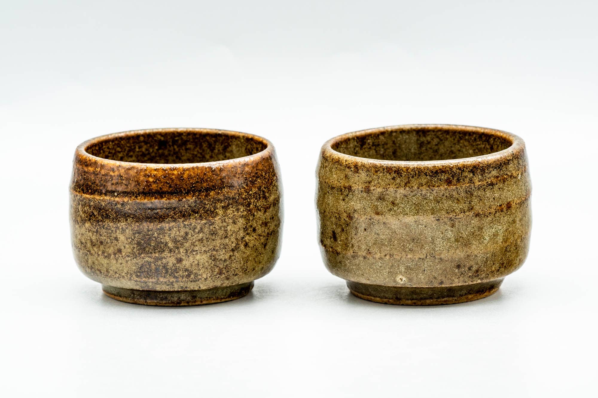 Japanese Teacups - Pair of Earthy Glazed Guinomi - 55ml
