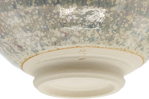 Tezumi — Japanese Matcha Bowl - Sage Speckled Chawan - 400ml — closeup of the glaze
