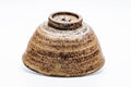 Japanese Matcha Bowl - Rokurome Speckled Irabo-style Chawan - 400ml - underside view showing the unglazed foot ring (kodai)