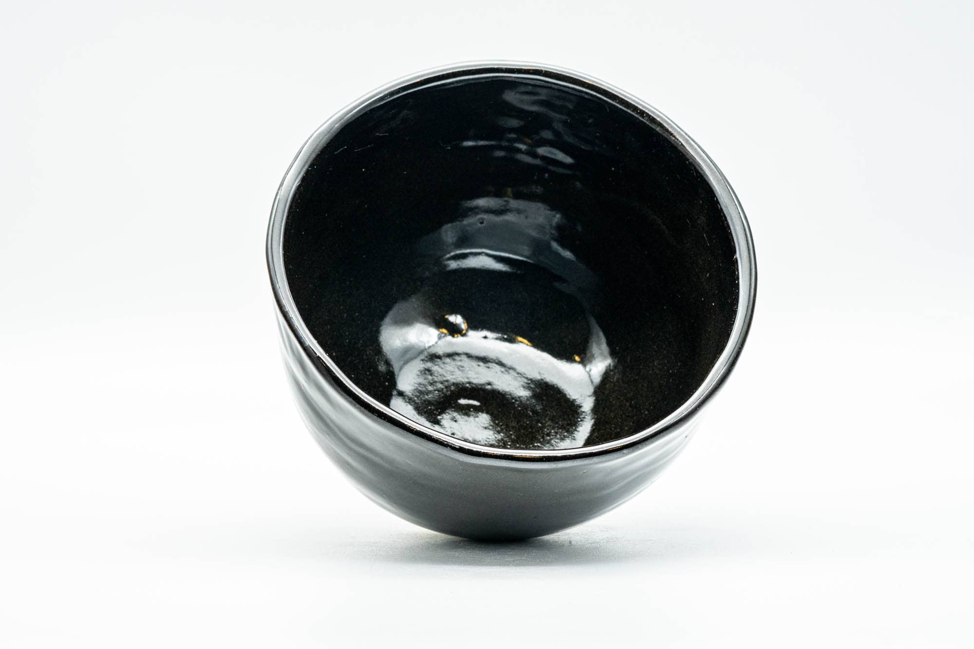 Japanese Matcha Bowl - Jet Black Glazed Wabi-Sabi Chawan - 350ml