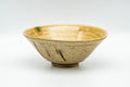Tezumi — Japanese Matcha Bowl - Yellow Irabo Hira-gata Summer Chawan - 150ml — front view from another angle