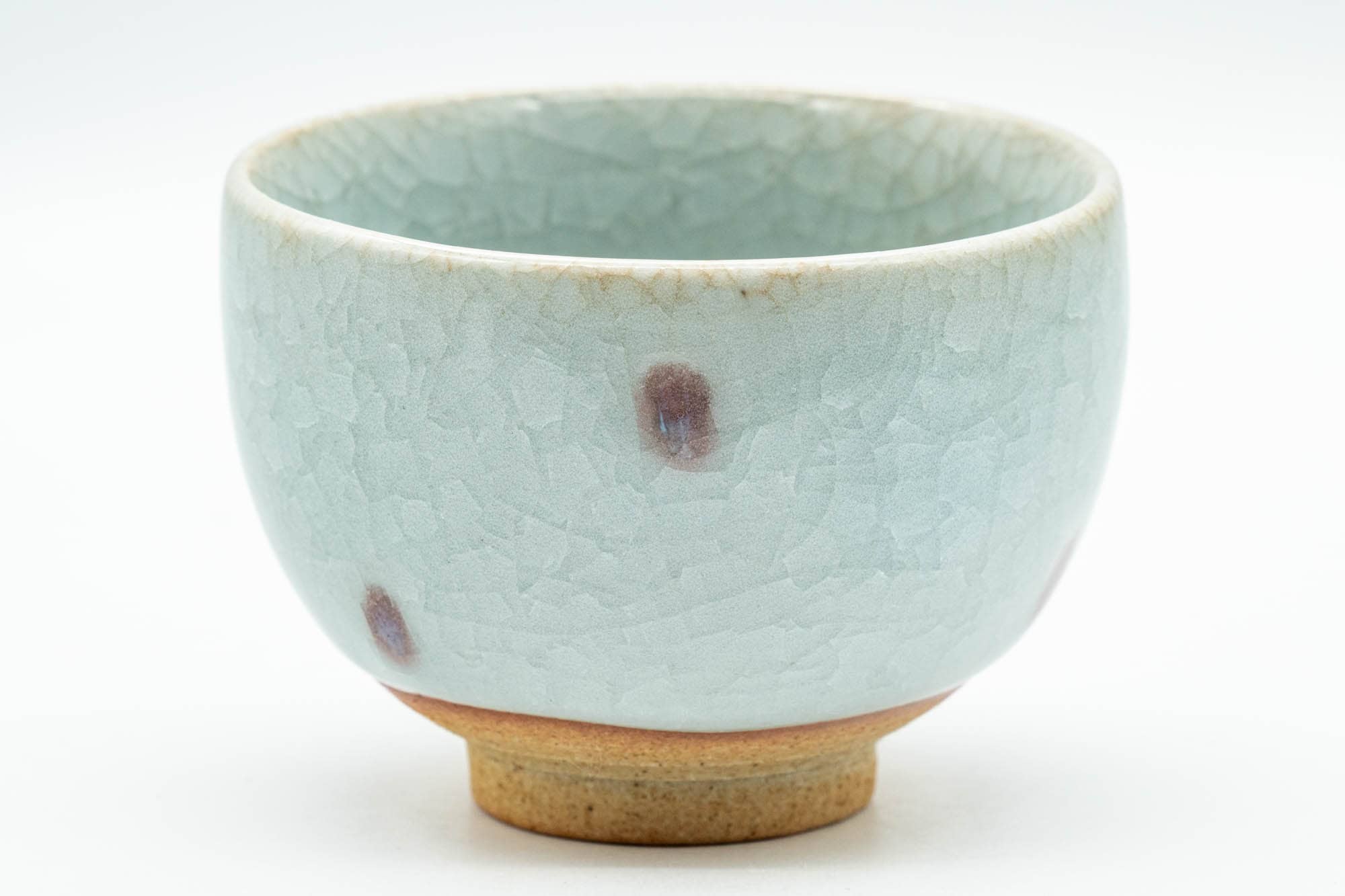 Japanese Teacups - Pair of Sky Blue Snowflake Glazed Yunomi - 130ml