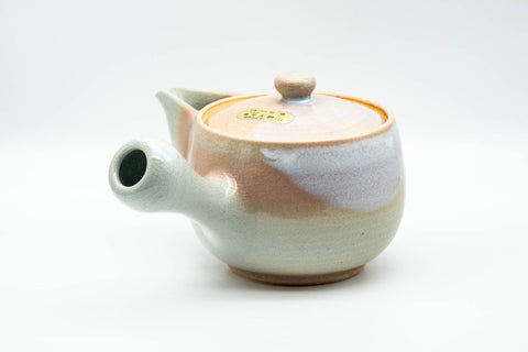 Japanese Tea Set - 天鵬山 Tsubaki Kiln - Hagi-yaki Kyusu Teapot with 6 Yunomi Teacups in Wooden Box