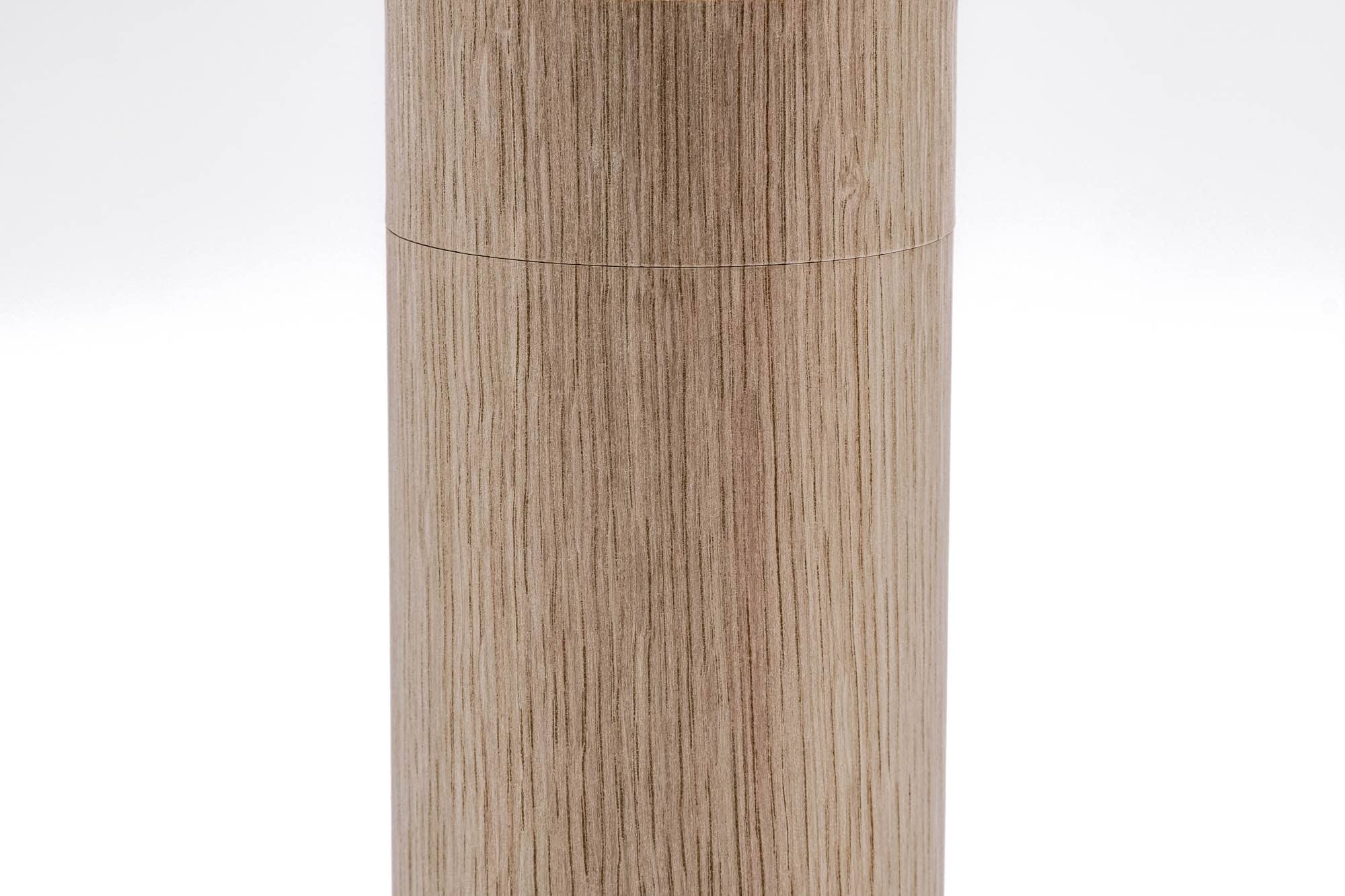 Japanese Chazutsu - 江東堂 Kotodo - Natural Wood Oak Wrapped Metal Tea Canister - 200g