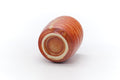 Tezumi — Japanese Teacup - Orange Shino Glazed Mino Yunomi - 100ml — top-down view of the interior
