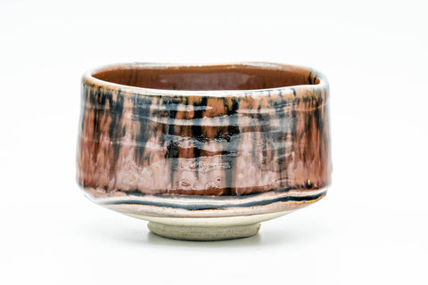 Japanese Matcha Bowl - 加藤景次 Keiji Kato - Drip-Glazed Seto-yaki Chawan in Wooden Box - 350ml