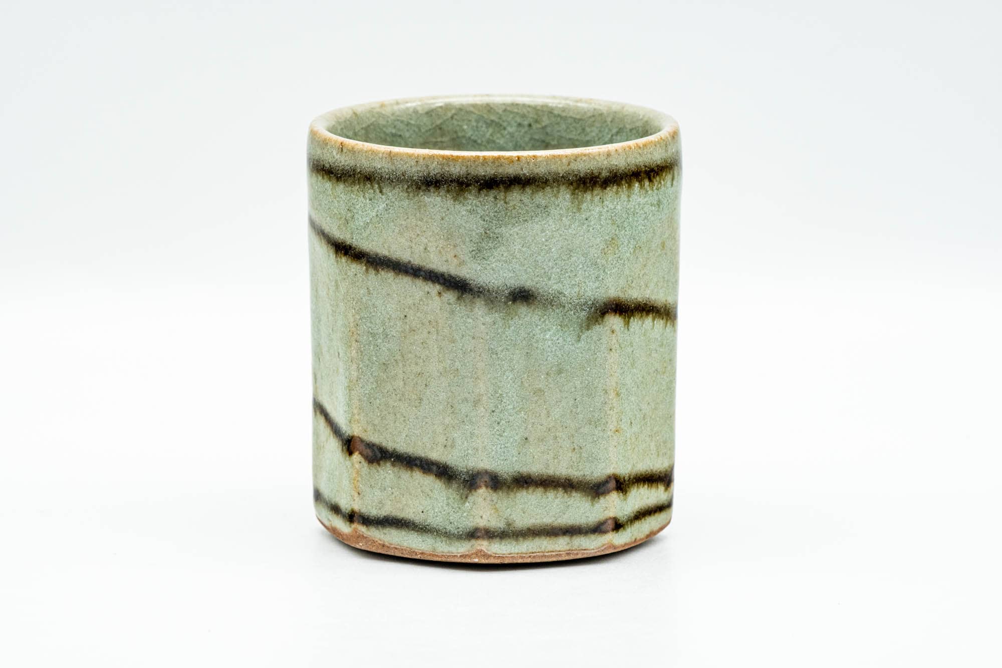 Japanese Teacup - Octagonal Sage Swirls Yunomi - 135ml