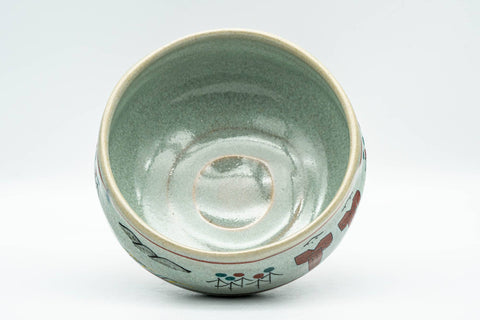 Japanese Matcha Bowl - 赤膚山 Akiyama Kiln - Sage Glazed Akahada-yaki Chawan - 350ml - Tezumi