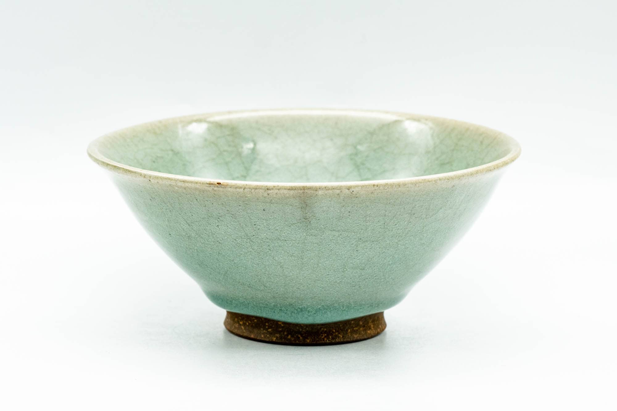 Japanese Matcha Bowl - Korean-Style Green Celadon Crackle Glazed Chawan - 150ml