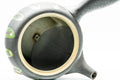 Kyusu with lid removed, revealing the built-in ceramic mesh strainer inside at the spout.