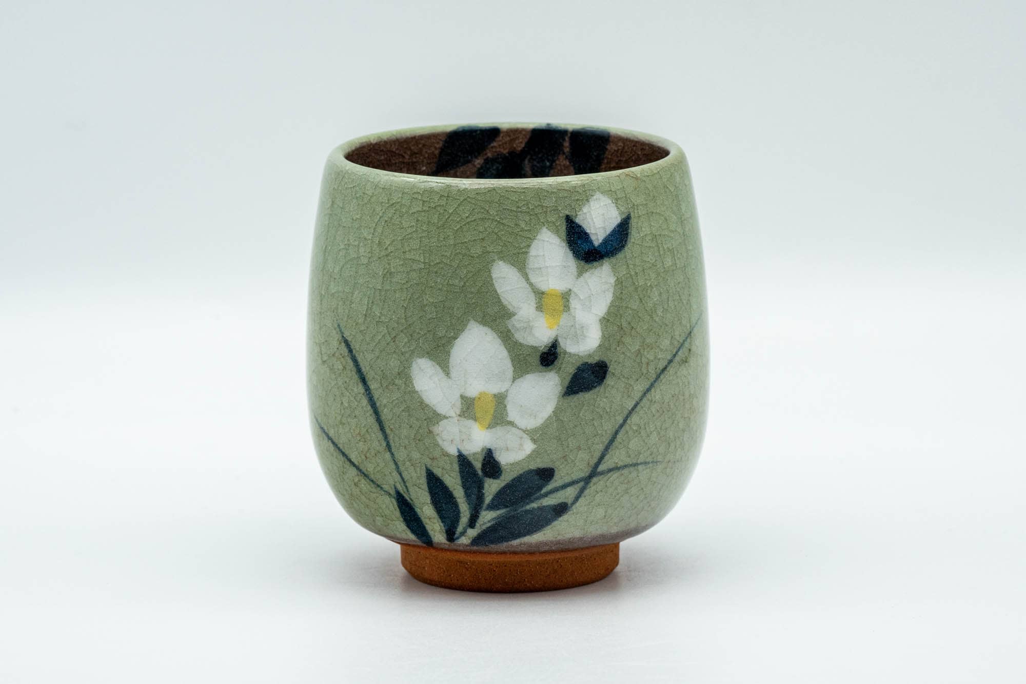 Japanese Teacup - Floral Green Celadon Yunomi - 160ml - Tezumi