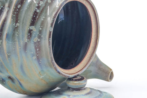 Japanese Kyusu - Green Purple Wabi Sabi Teapot - 290ml